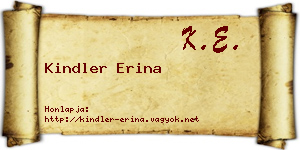 Kindler Erina névjegykártya